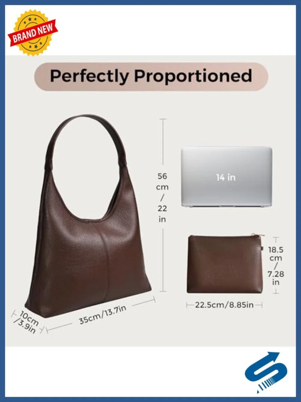 Hobo Bag for Women Vegan Leather Slouchy Shoulder Bag with Zip Pouch